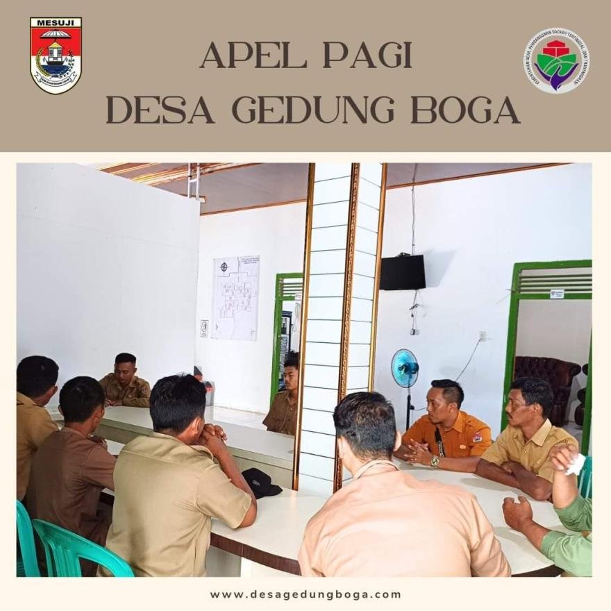 Evaluasi dan Susun Rancangan Kerja Baru, Pemdes Gedung Boga Lakukan Apel Pagi