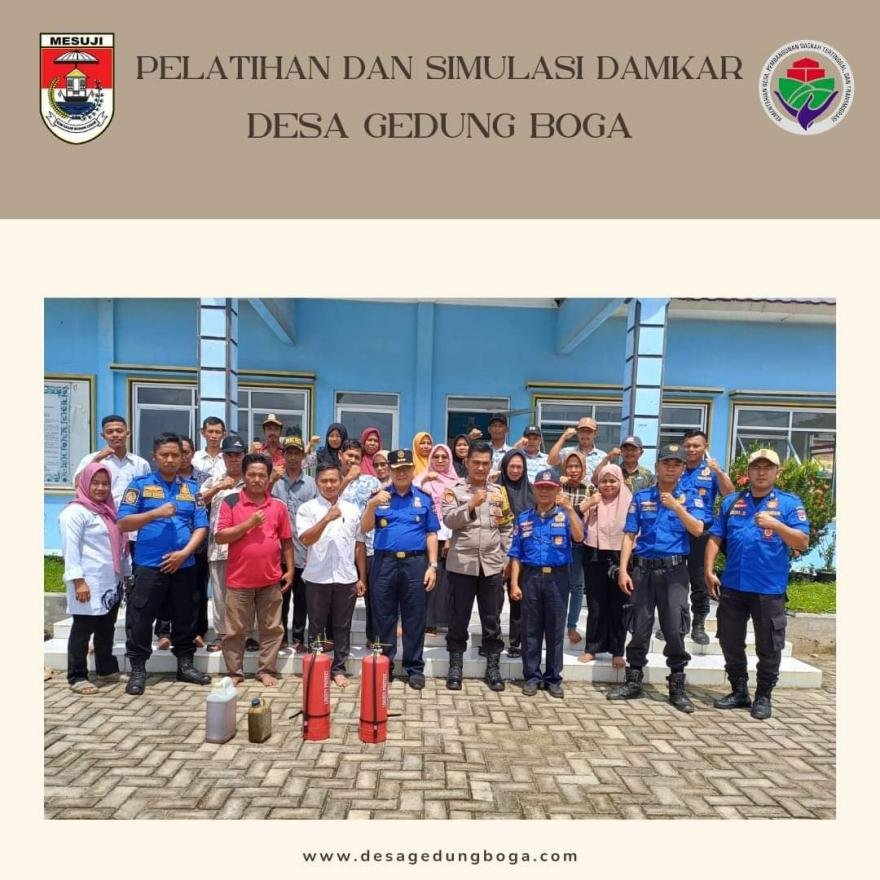 Pelatihan Dan Simulasi Damkar Desa Gedung Boga